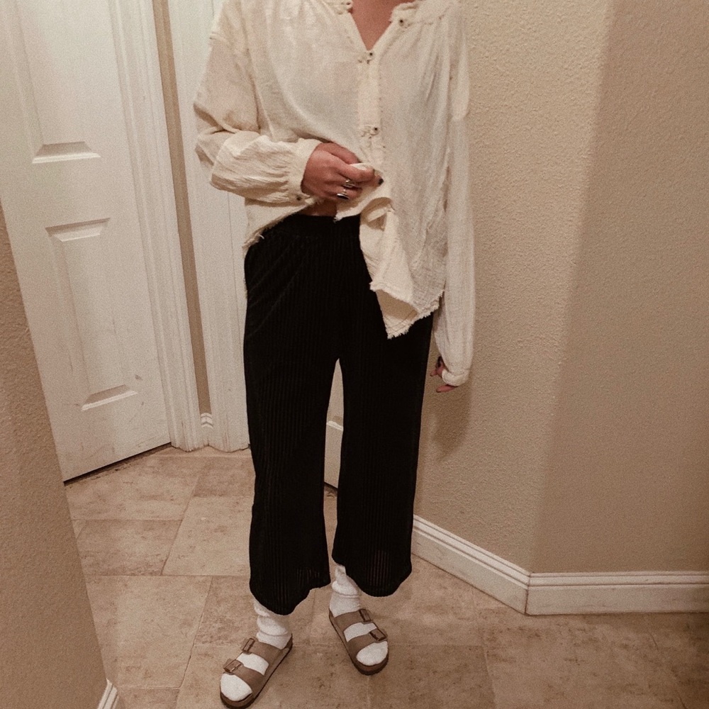 Free People Velvet Rib Gaucho Pants